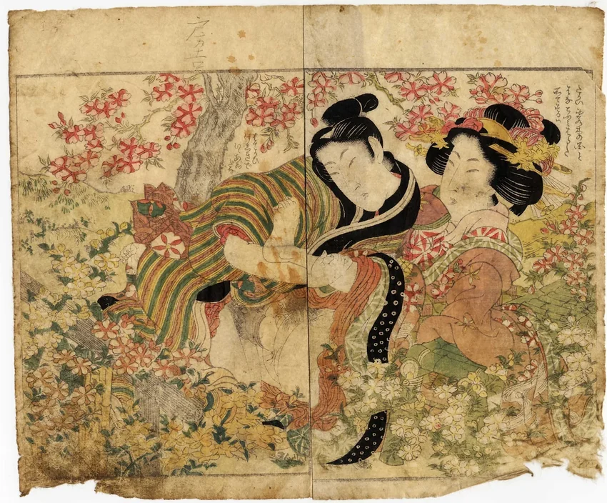Sakura 10 Grabado de la serie Princesa Ansomi vol.I. Kikugawa Eizan c. 1820.